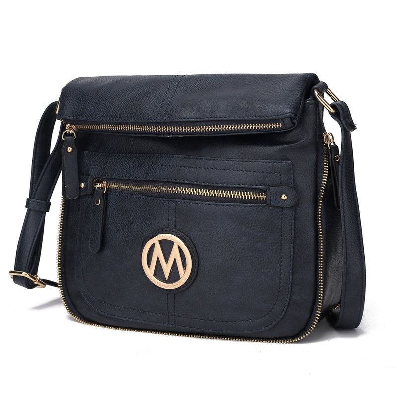 Mkf Collection By Mia K Luciana Vegan Leather Crossbody Handbag In Blue