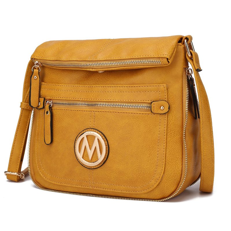 Mkf Collection By Mia K Luciana Vegan Leather Crossbody Handbag In Yellow