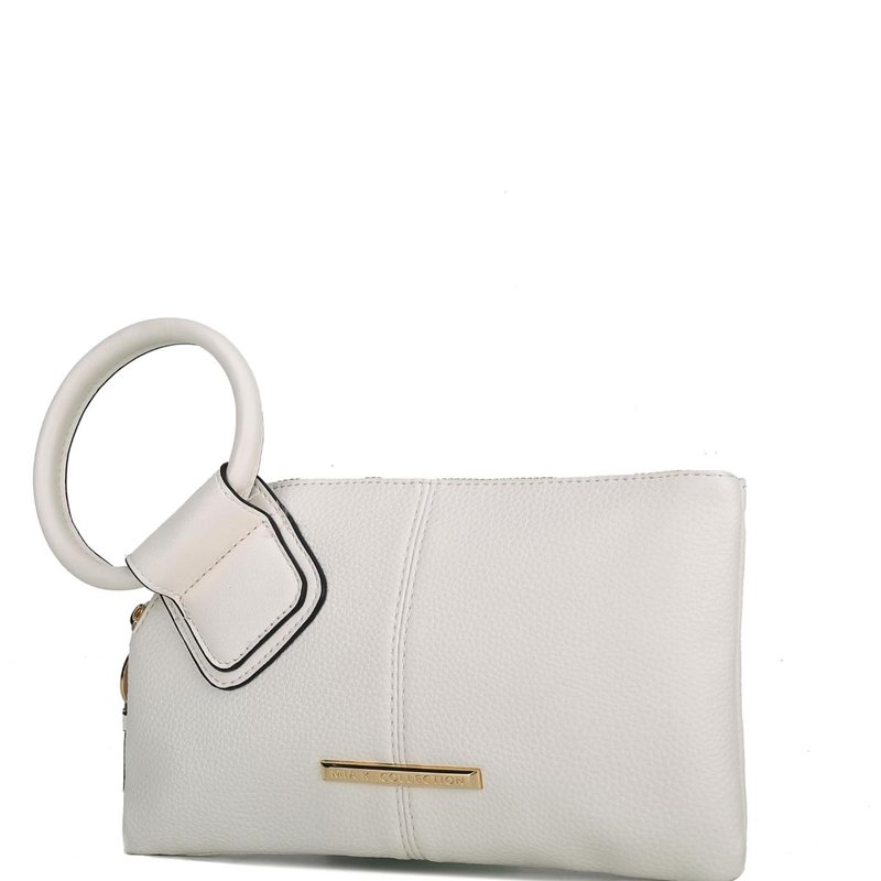 Mkf Collection By Mia K Luna Vegan Leather Clutch/wristlet For Women's In White