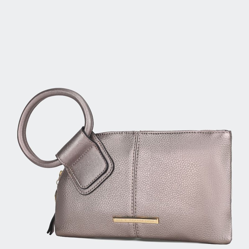 Mkf Collection By Mia K Luna Vegan Leather Clutch/wristlet For Women's In Grey