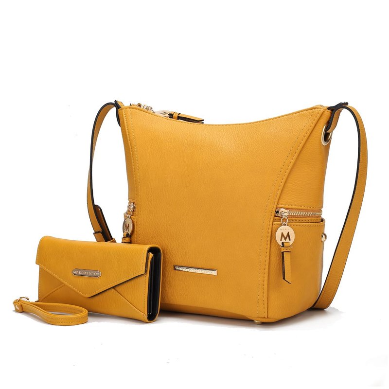 Mkf Collection By Mia K Lux Hobo Bag With Wallet In Yellow