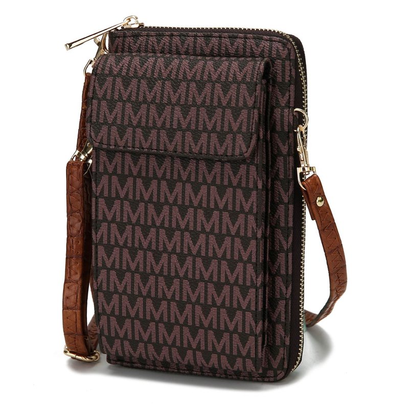 Mkf Collection By Mia K Mala Phone Wallet Crossbody Bag In Brown