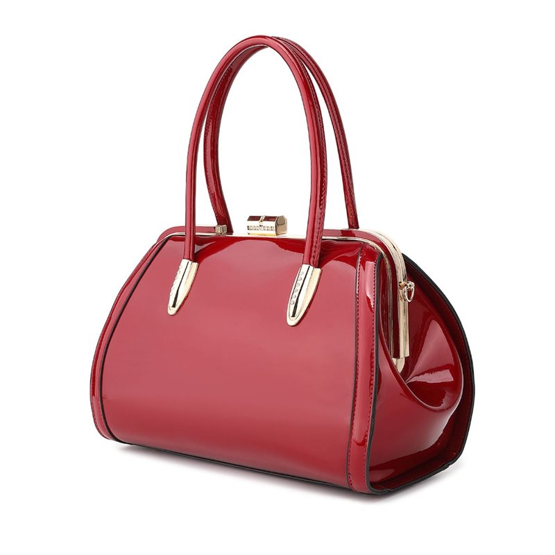 Mkf Collection By Mia K Marlene Patent Satchel Handbag In Red