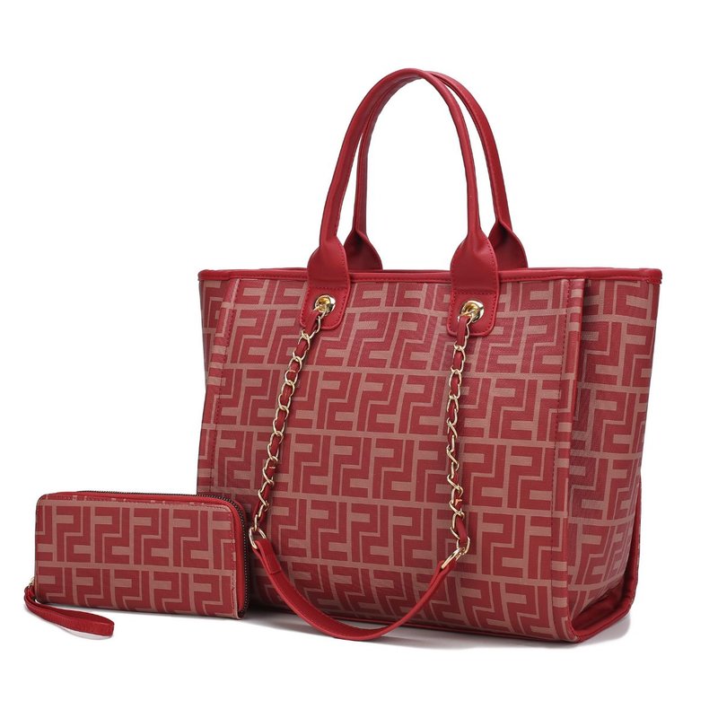 Mkf Collection By Mia K Marlene Vegan Leather Women's Tote Bag With Wallet In Red