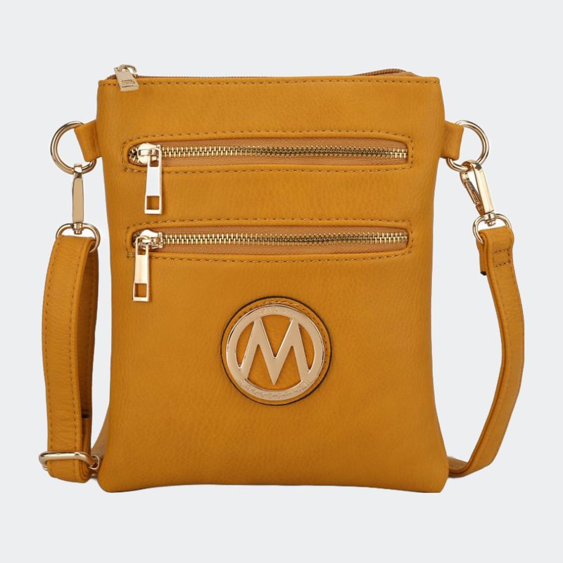 Mkf Collection By Mia K Medina Vegan Leather Crossbody Handbag In Yellow