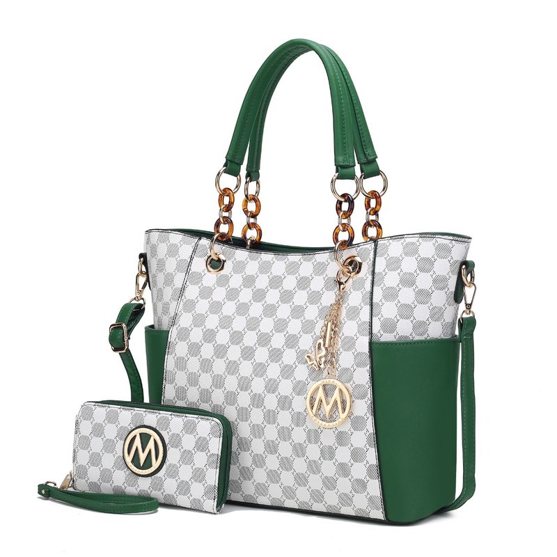 Mkf Collection By Mia K Merlina 2 Pieces Women Tote Handbag With Wallet In Green