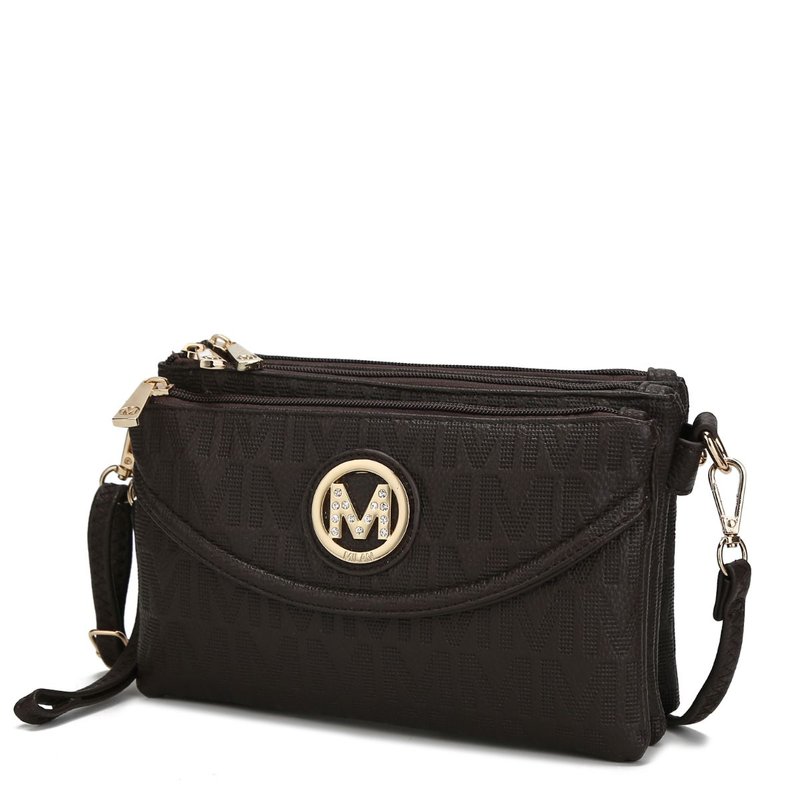 Mkf Collection By Mia K Multi Compartments Becky M Signature Crossbody/wristlet In Brown
