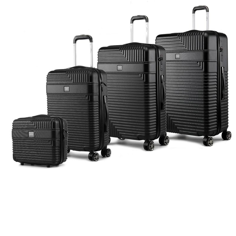 Shop Mkf Collection By Mia K Mykonos Luggage Trolley Bag Set In Black
