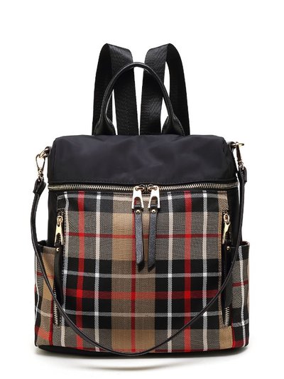 MKF Collection by Mia K Nishi Nylon Plaid Backpack for Women's product
