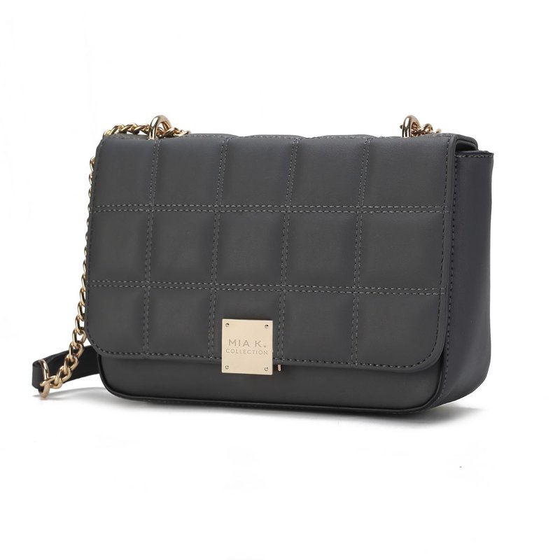Mkf Collection By Mia K Nyra Quilted Vegan Leather Women's Shoulder Bag In Grey