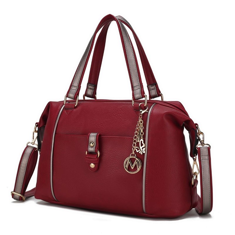 Mkf Collection By Mia K Opal Lightweight Satchel Bag Vegan Leather Women In Red