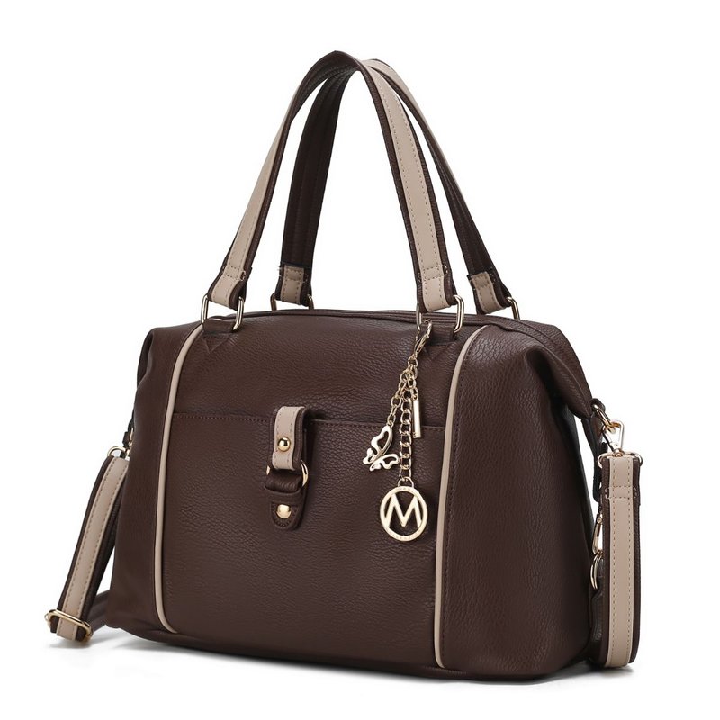 Mkf Collection By Mia K Opal Lightweight Satchel Bag Vegan Leather Women In Brown