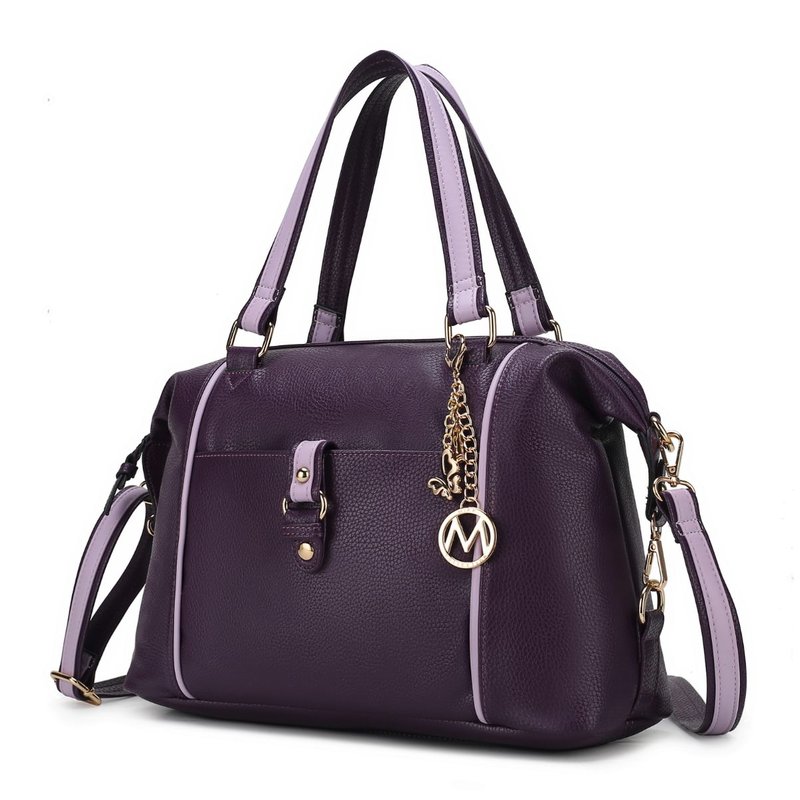 Mkf Collection By Mia K Opal Lightweight Satchel Bag Vegan Leather Women In Purple