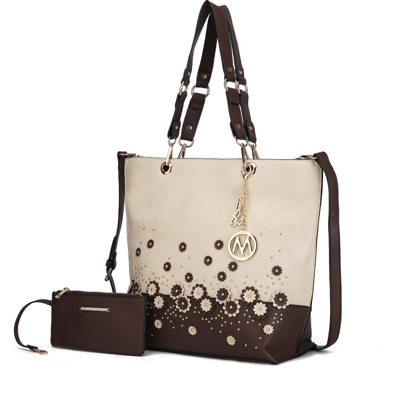 Mkf Collection By Mia K Petra Tote Handbag With Wristlet In Brown