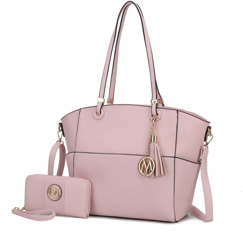 Mkf Collection By Mia K Prisha Vegan Leather Women's Tote Bag With Wallet In Pink