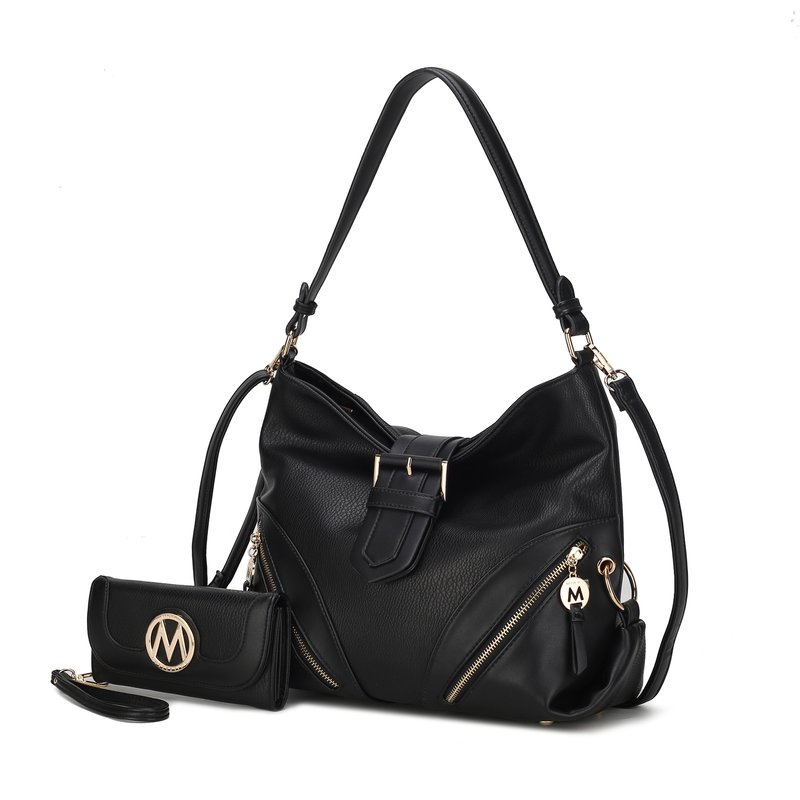 Mkf Collection By Mia K Rafaela Vegan Leather Shoulder Bag In Black