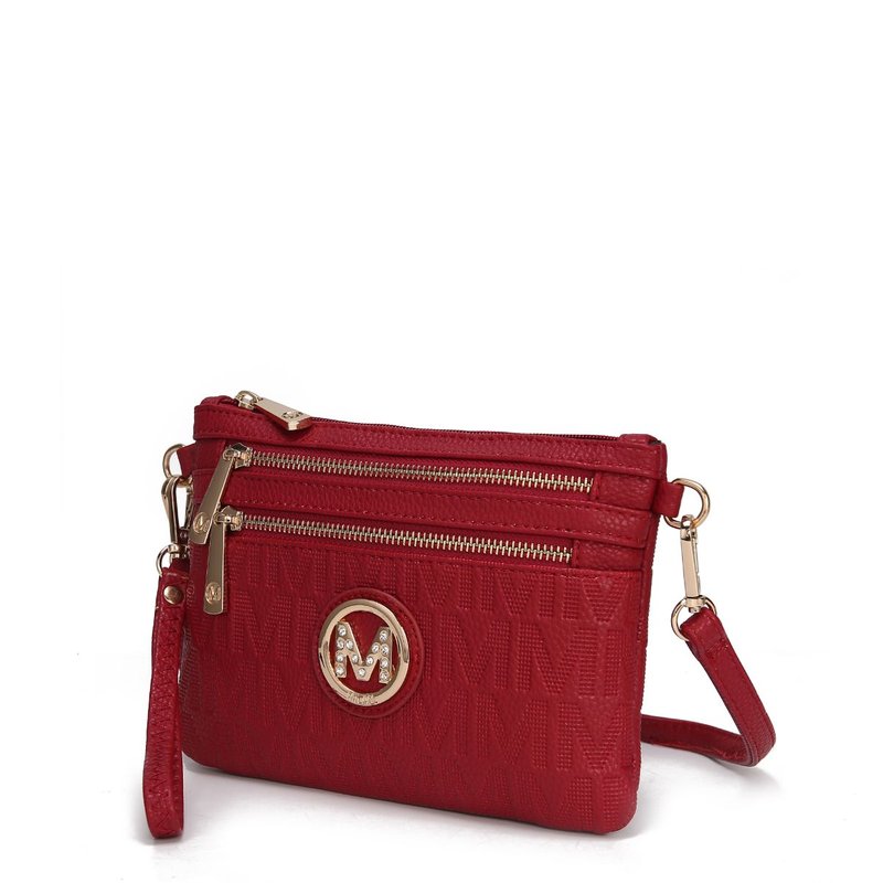 Mkf Collection By Mia K Roonie Milan M Signature Crossbody Wristlet In Red