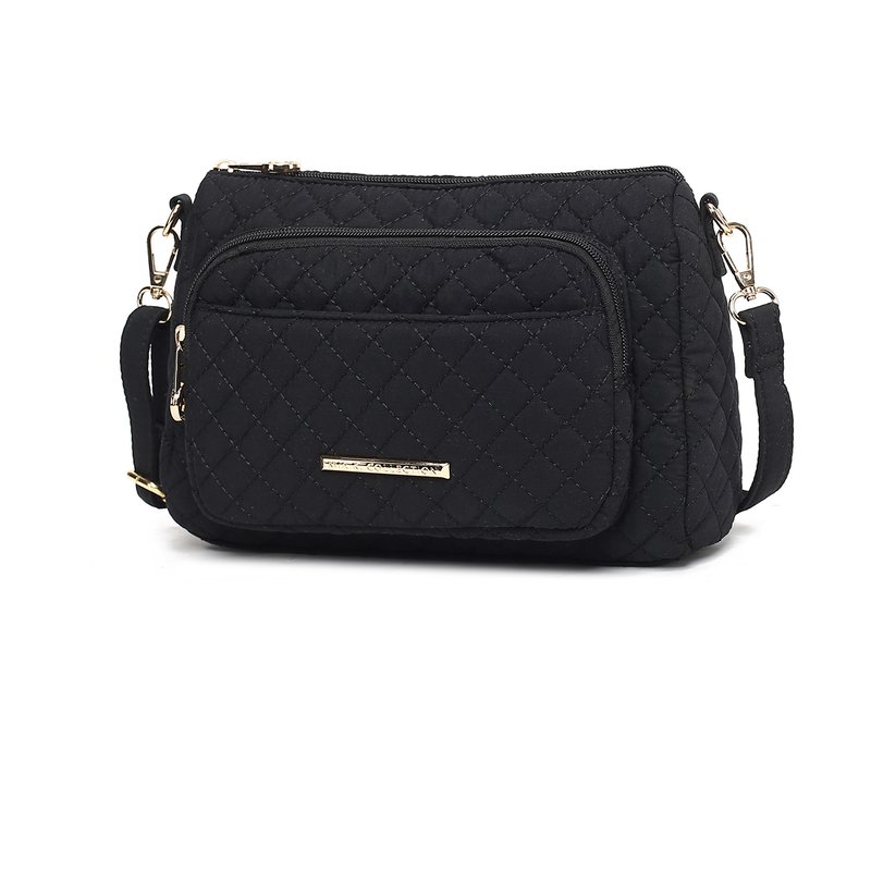Shop Mkf Collection By Mia K Rosalie Solid Quilted Cotton Women's Shoulder Bag By Mia K In Black