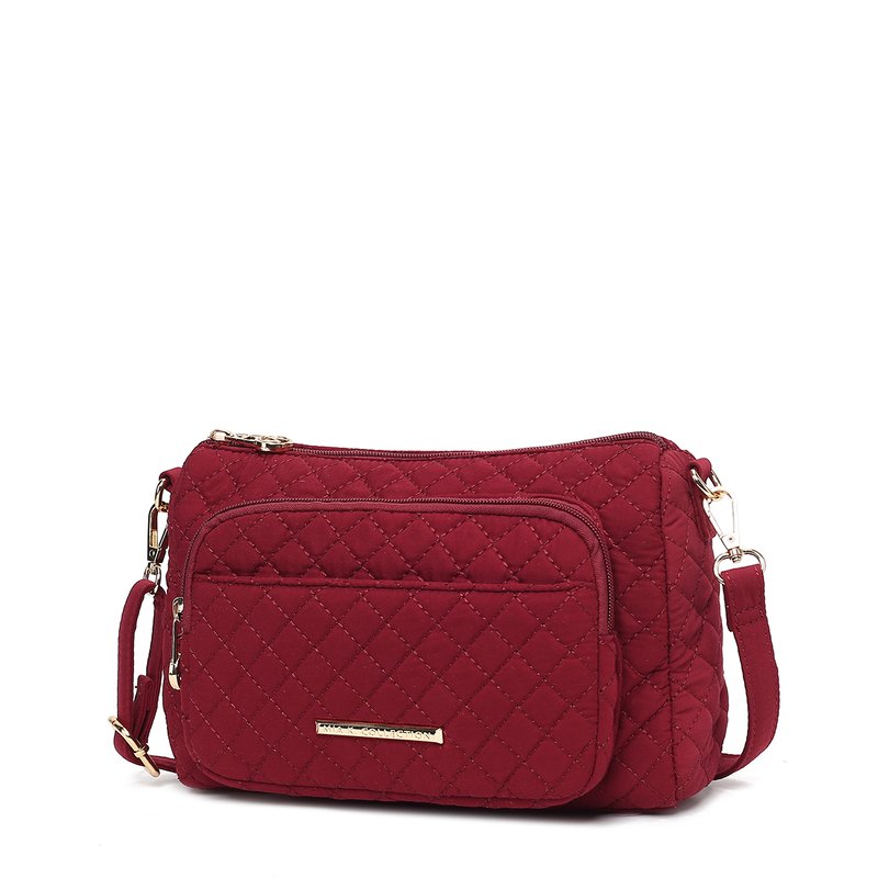 Shop Mkf Collection By Mia K Rosalie Solid Quilted Cotton Women's Shoulder Bag By Mia K In Red