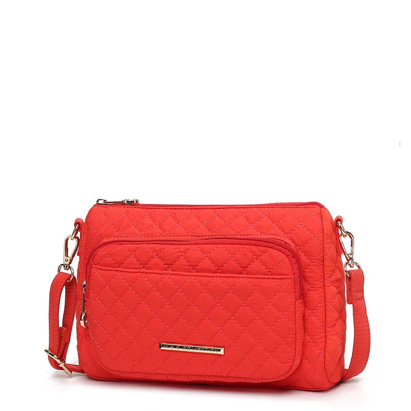 Shop Mkf Collection By Mia K Rosalie Solid Quilted Cotton Women's Shoulder Bag By Mia K In Orange