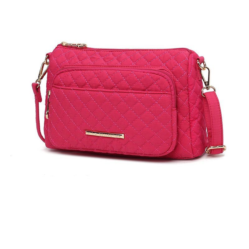 Shop Mkf Collection By Mia K Rosalie Solid Quilted Cotton Women's Shoulder Bag By Mia K In Pink
