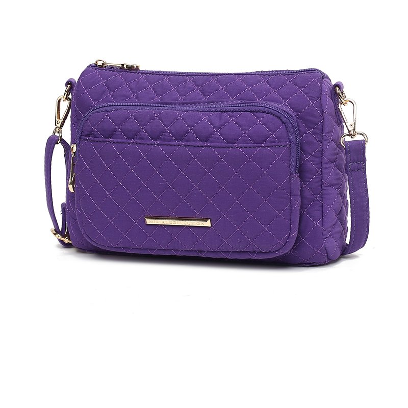 Shop Mkf Collection By Mia K Rosalie Solid Quilted Cotton Women's Shoulder Bag By Mia K In Purple