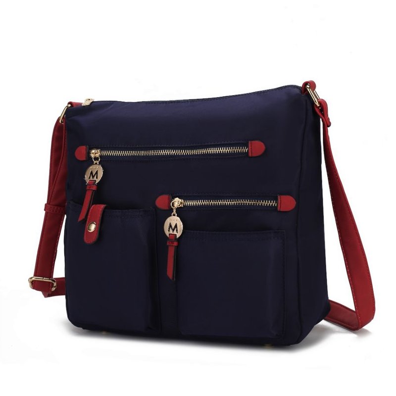 Mkf Collection By Mia K Serena Color-block Nylon Women's Shoulder Bag In Blue