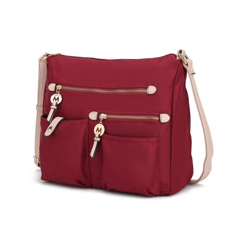 Mkf Collection By Mia K Serena Color-block Nylon Women's Shoulder Bag In Red