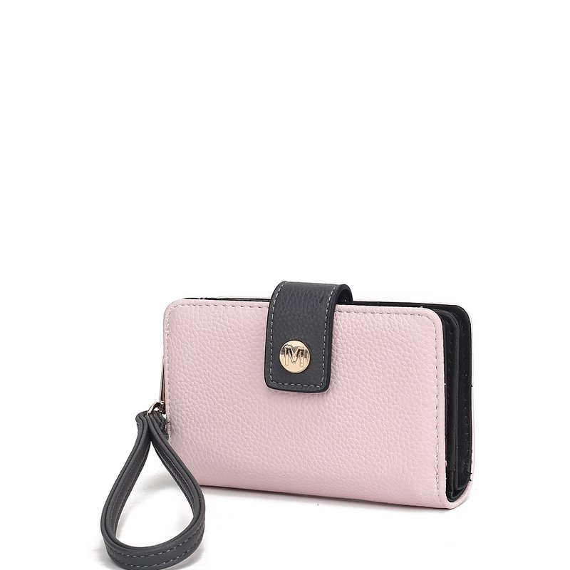 Shop Mkf Collection By Mia K Shira Color Block Vegan Leather Women's Wallet With Wristlet In Pink