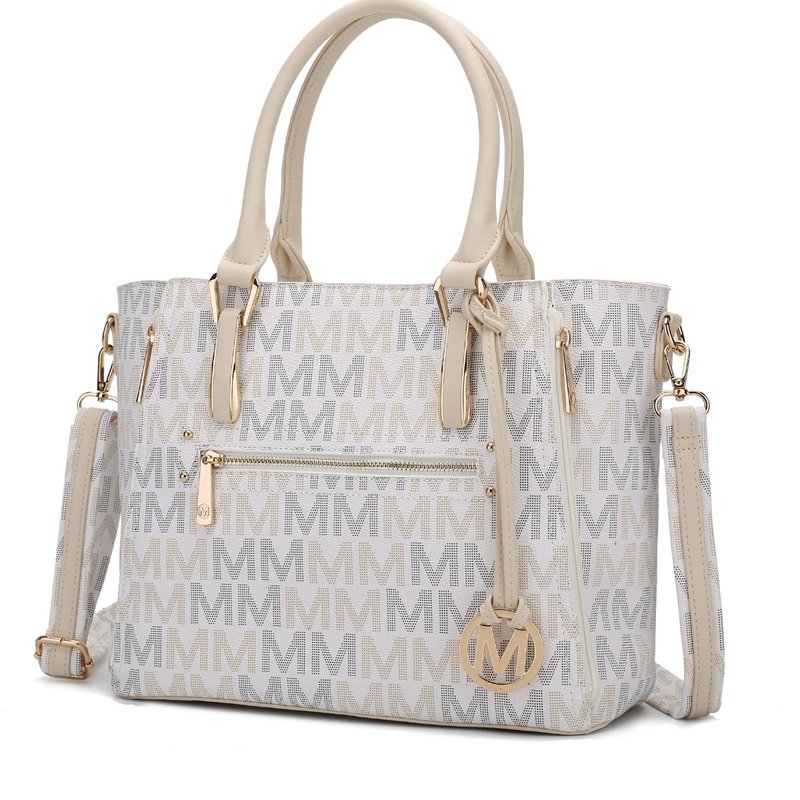Mkf Collection By Mia K Siena M Signature Handbag In White