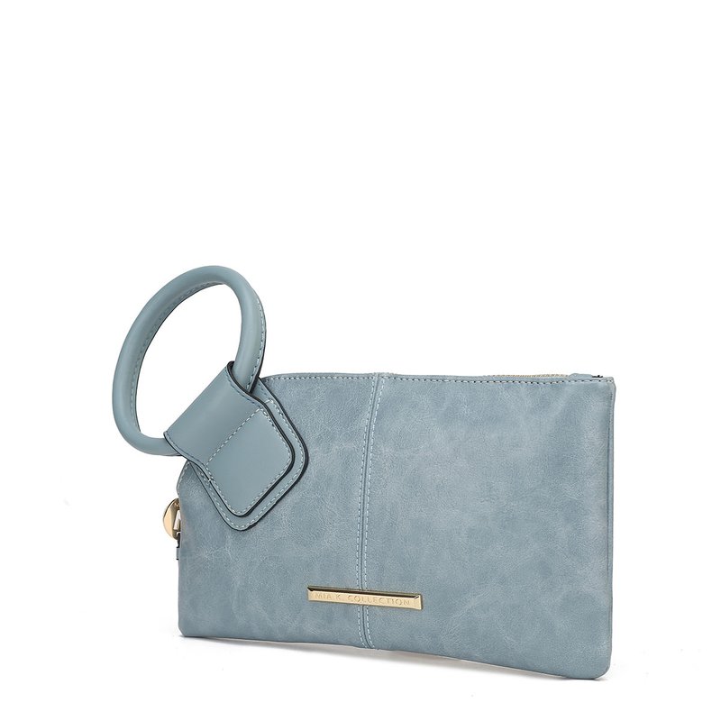 Mkf Collection By Mia K Simone Vegan Leather Clutch/wristlet For Women's In Blue