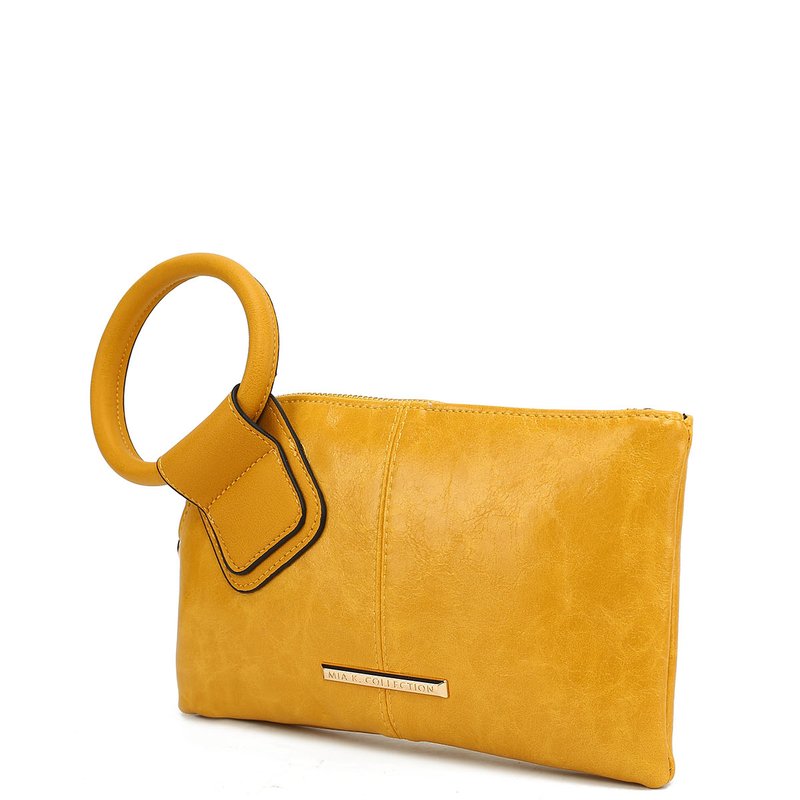 Mkf Collection By Mia K Simone Vegan Leather Clutch/wristlet For Women's In Yellow