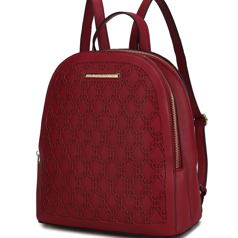 Mkf Collection By Mia K Sloane Vegan Leather Multi Compartment Backpack In Red