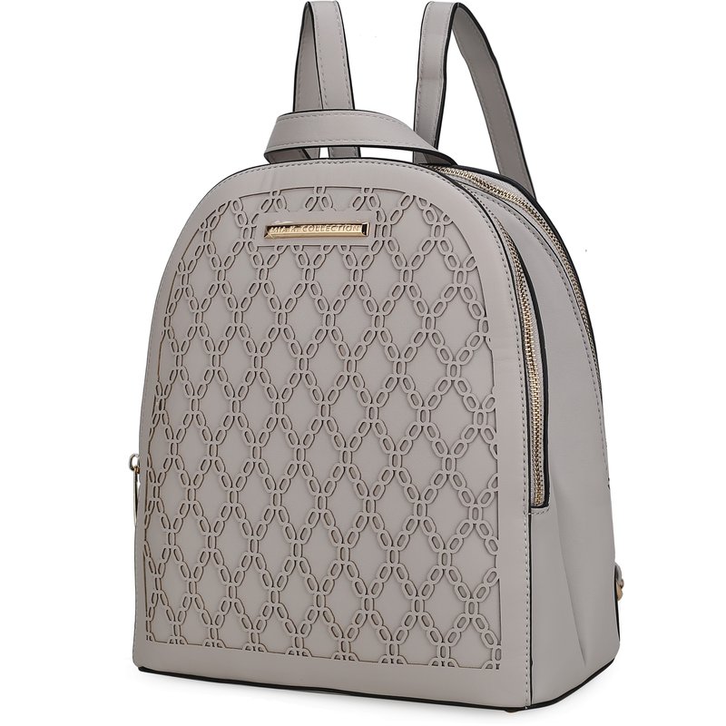 Mkf Collection By Mia K Sloane Vegan Leather Multi Compartment Backpack In Grey