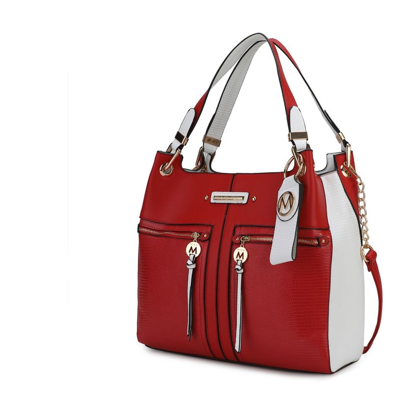 Mkf Collection By Mia K Sofia Vegan Leather Tote With Keyring In Red