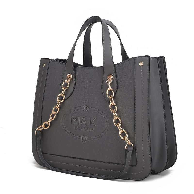 Mkf Collection By Mia K Stella Vegan Leather Women's Tote Handbag In Grey