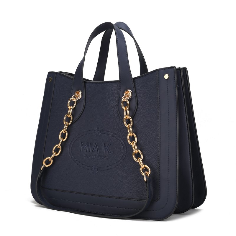 Mkf Collection By Mia K Stella Vegan Leather Women's Tote Handbag In Blue