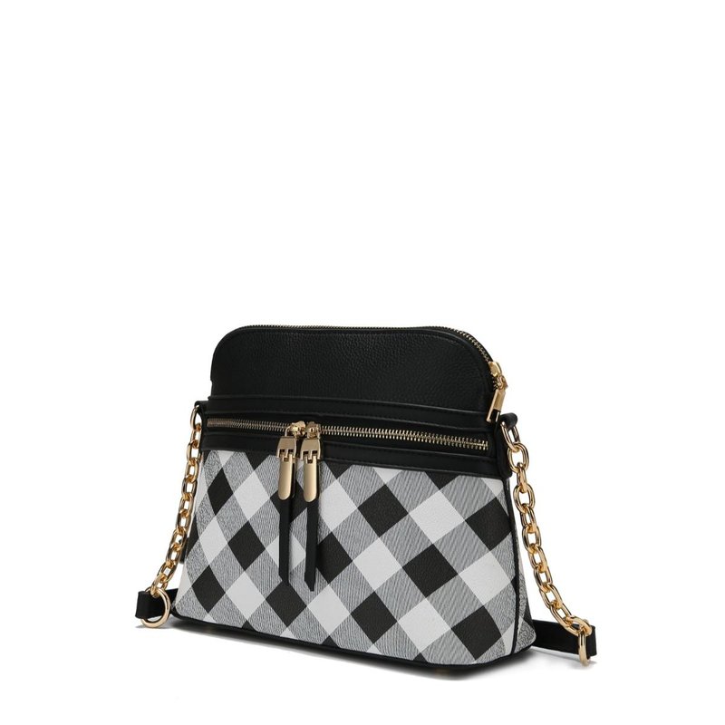 Shop Mkf Collection By Mia K Suki Checkered Crossbody Handbag In Black