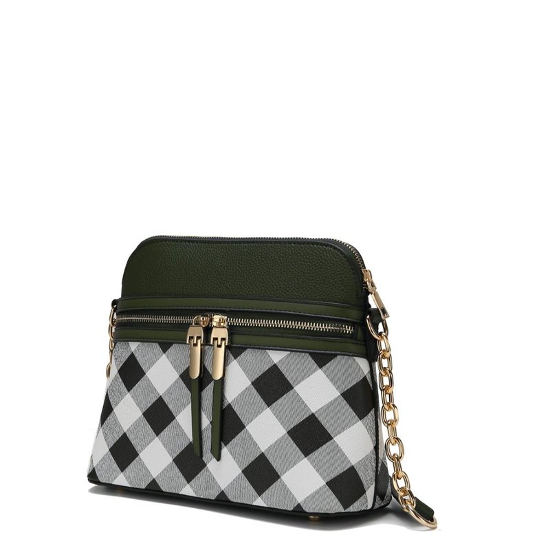 Shop Mkf Collection By Mia K Suki Checkered Crossbody Handbag In Green