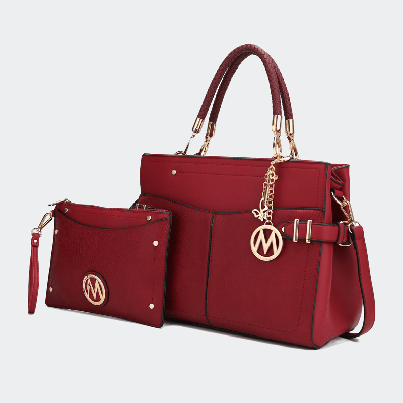 Mkf Collection By Mia K Tenna Vegan Leather Women's Satchel Bag In Red