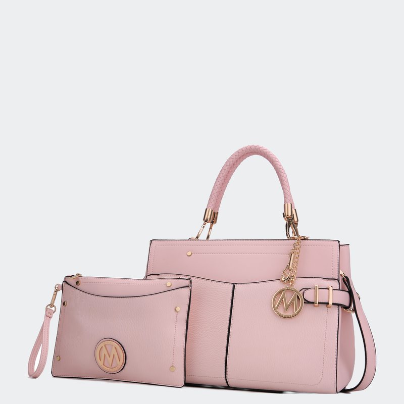 Mkf Collection By Mia K Tenna Vegan Leather Women's Satchel Bag In Pink