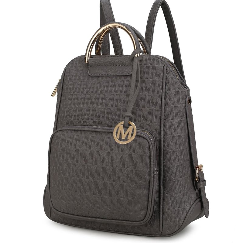 Mkf Collection By Mia K Torra Milan M Signature Trendy Backpack In Grey