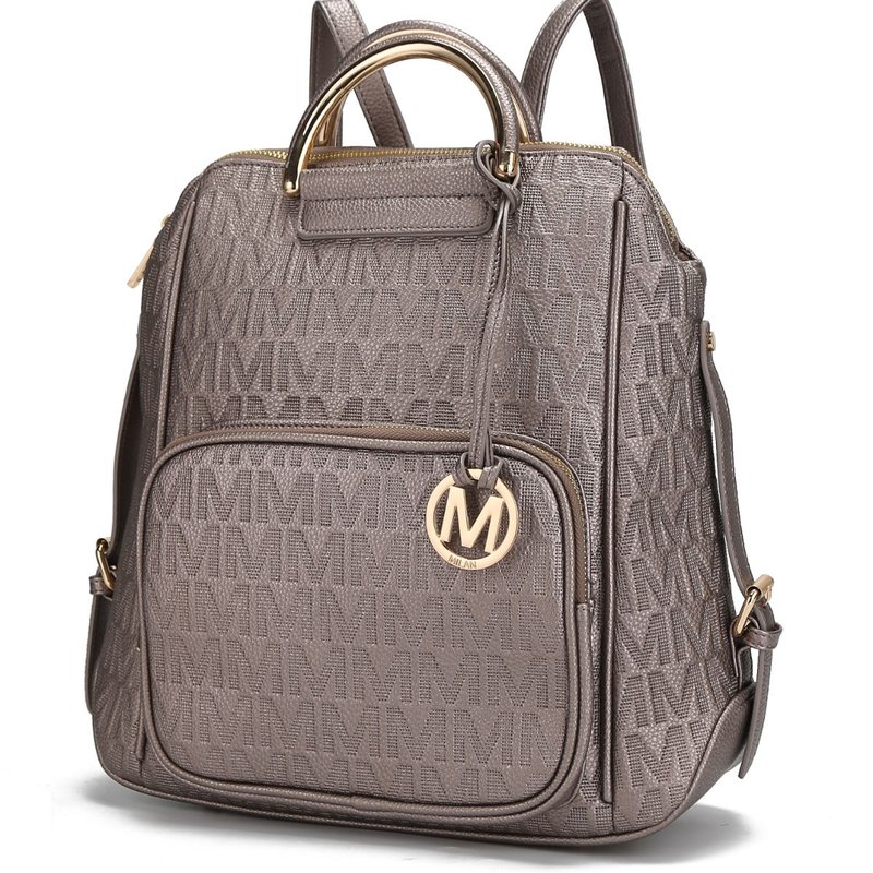 Mkf Collection By Mia K Torra Milan M Signature Trendy Backpack In Gold