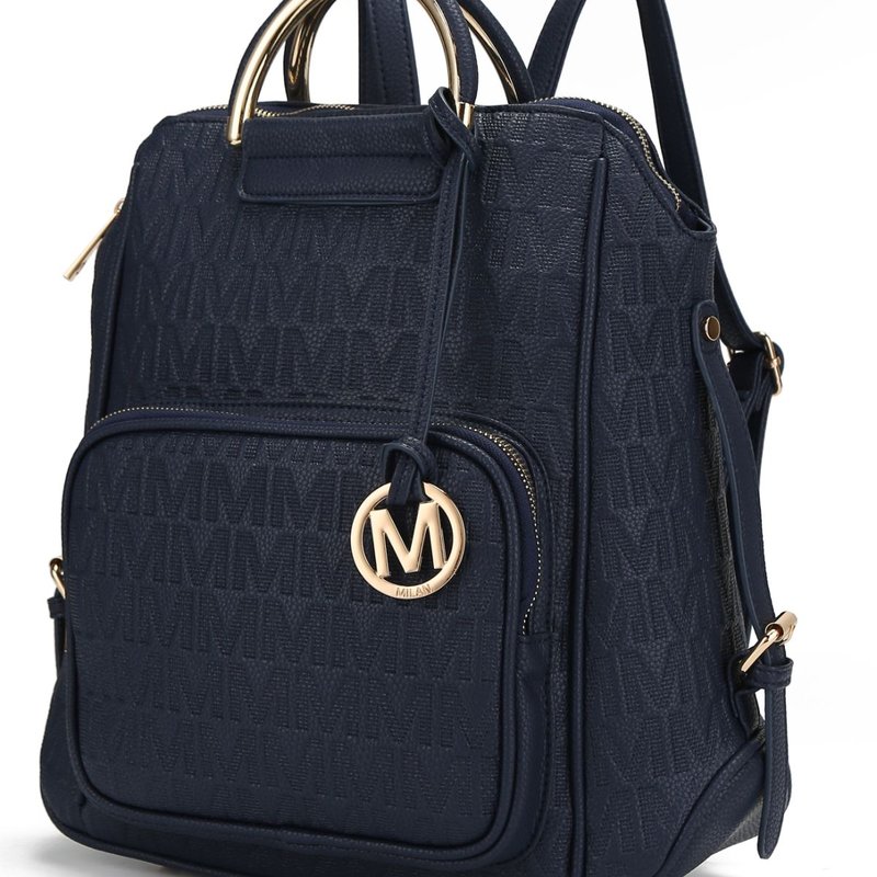 Mkf Collection By Mia K Torra Milan M Signature Trendy Backpack In Blue