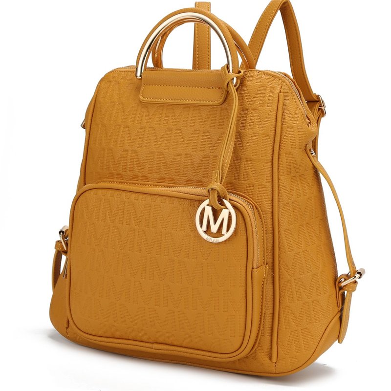 Mkf Collection By Mia K Torra Milan M Signature Trendy Backpack In Yellow
