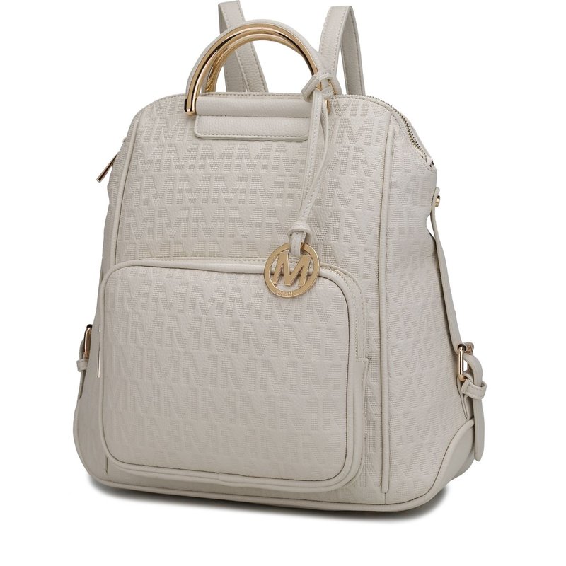 Mkf Collection By Mia K Torra Milan M Signature Trendy Backpack In White