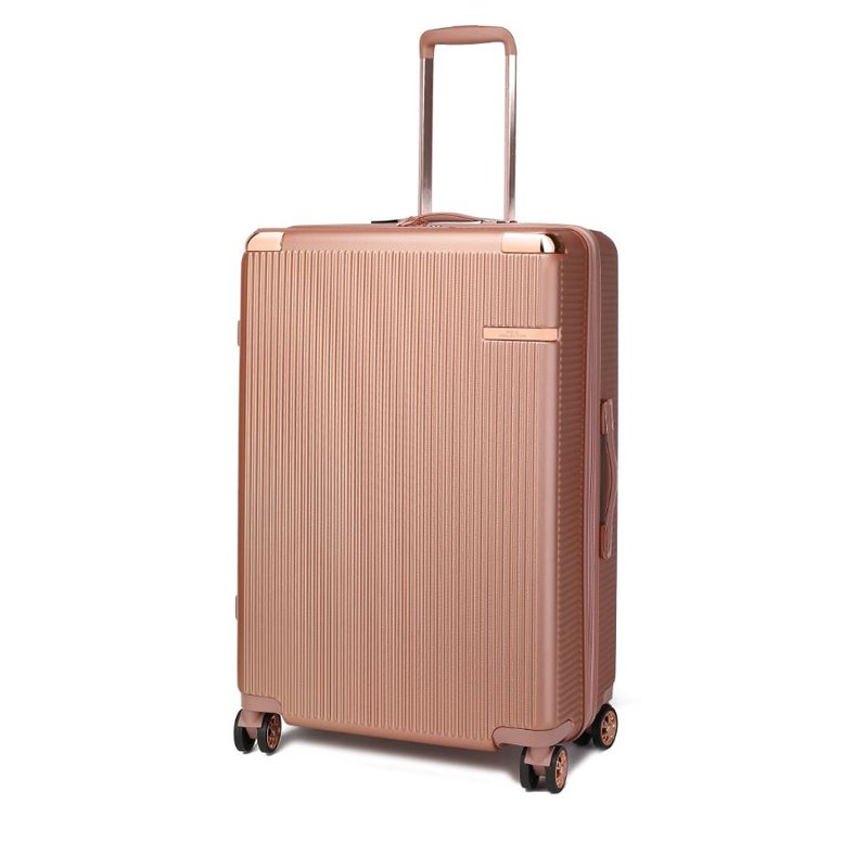 Mkf Collection By Mia K Tulum 26.5” Extra Large Check-in Spinner With Tsa Security Lock In Pink