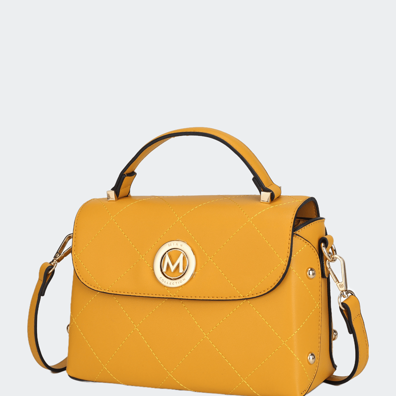 Mkf Collection By Mia K Tyra Disco Vegan Leather Crossbody Handbag For Women's In Yellow