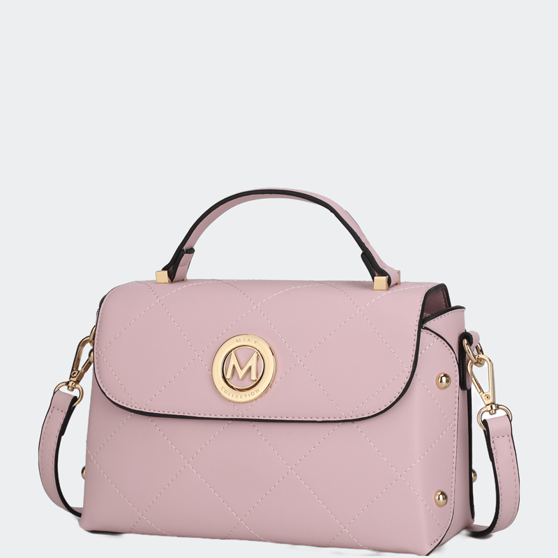 Mkf Collection By Mia K Tyra Disco Vegan Leather Crossbody Handbag For Women's In Pink