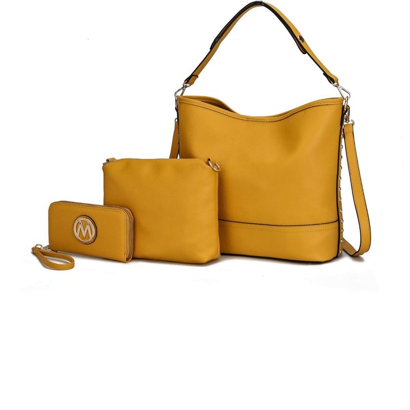 Shop Mkf Collection By Mia K Ultimate Hobo Bag With Pouch & Wallet In Yellow
